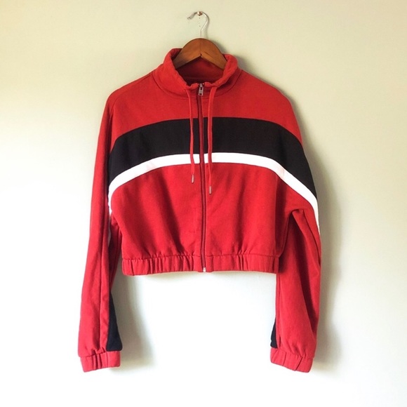 Hollister Jackets & Blazers - NWOT Hollister Crop Full-Zip Orange Jacket Small